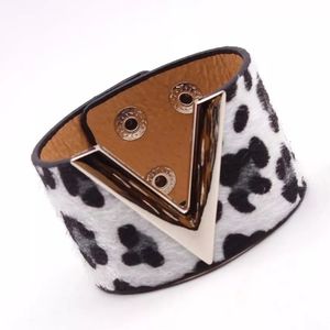 Vegan Leather Wide Cuff Bracelet Animal Print